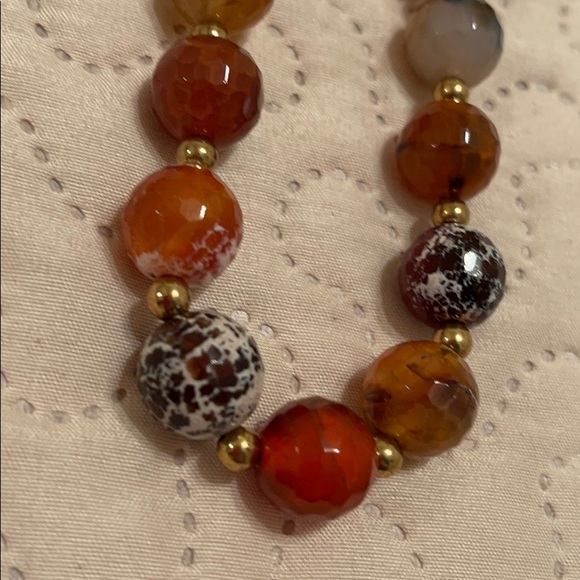 Set of Four Rust and Tan Tone Bead Necklaces - Picture 2 of 11
